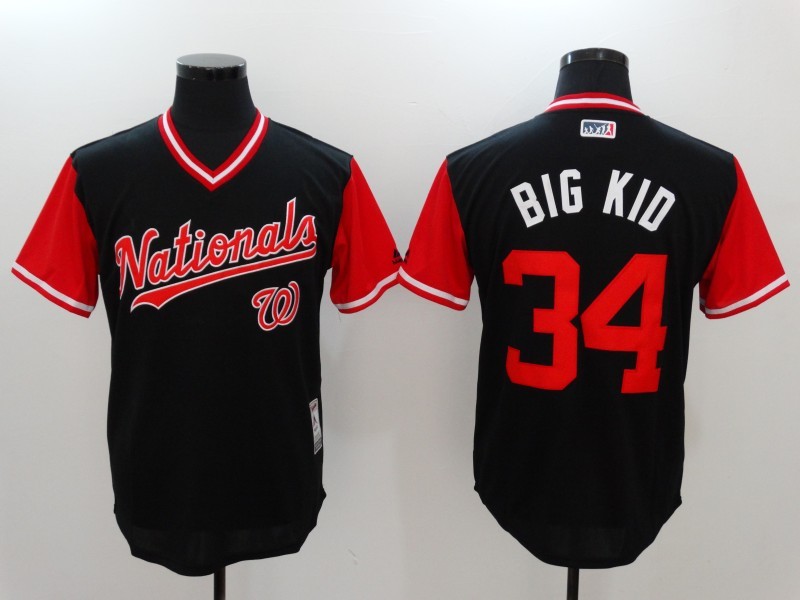 Men's Washington Nationals #34 Big Kid Navy Stitched Jersey Men's Washington Nationals #34 Big Kid Navy Stitched Jersey